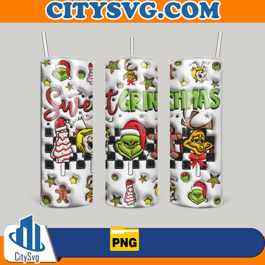 SweetGrinchmas3DInflatedChristmas20ozSkinnyTumblerPng