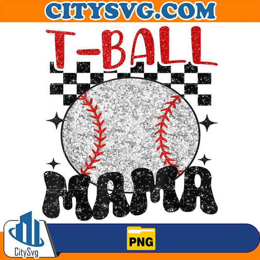 T-Ball-Mama-Softball-Mom-Checkered-Png