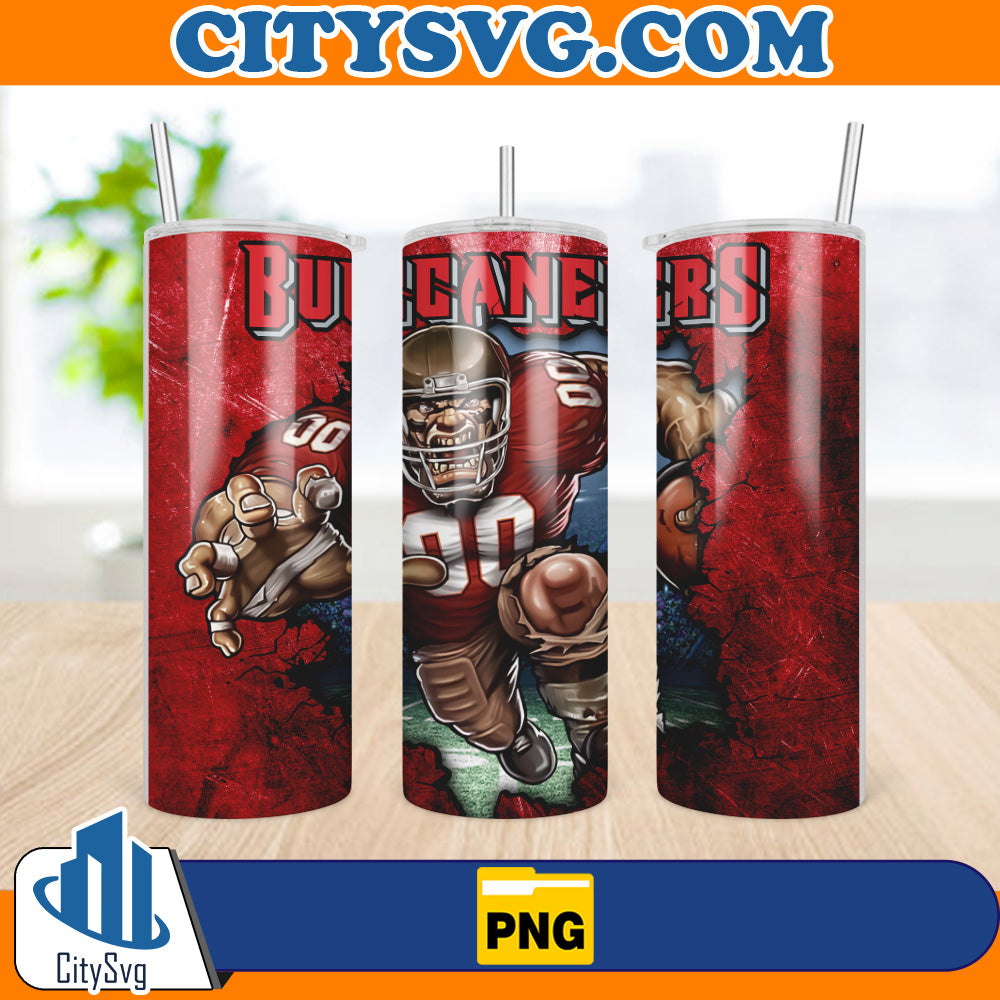 TampaBayBuccaneers20ozSkinnyTumblerWrapPng