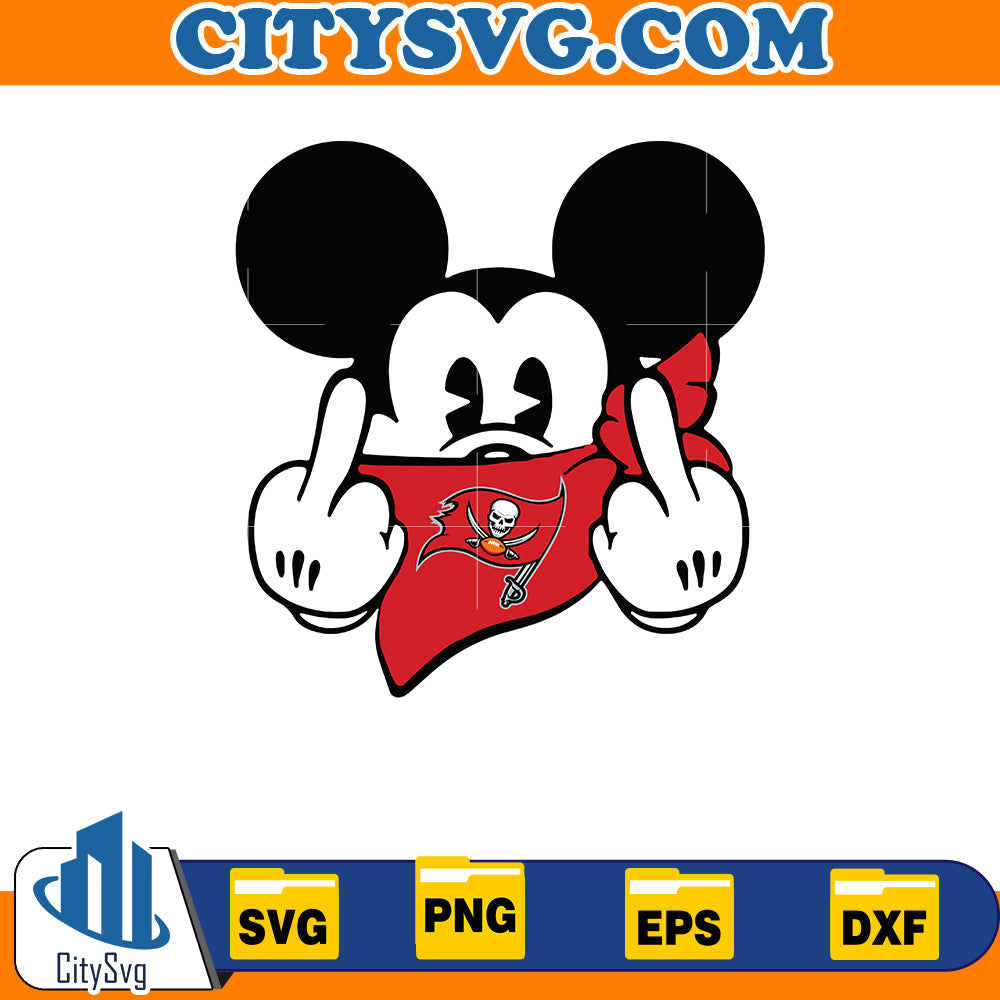 Mickey Mouse Middle Finger Tampa Bay Buccaneers Svg