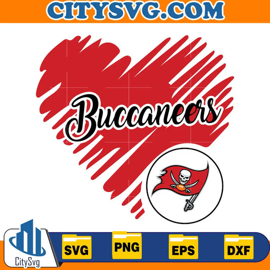 Heart Tampa Bay Buccaneers Svg CitySvg