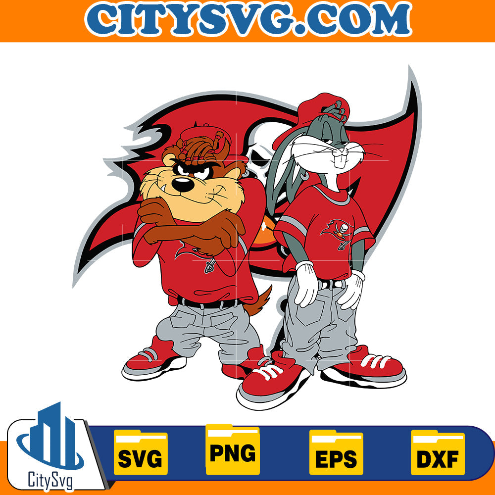 Taz and Bugs Kriss Kross Tampa Bay Buccaneers Svg