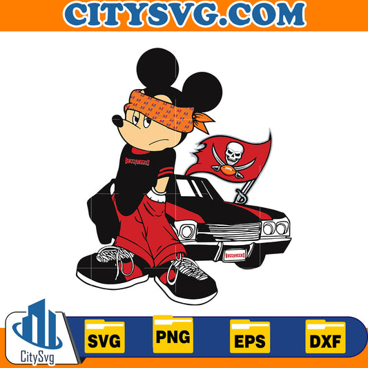 Mickey Gangster Tampa Bay Buccaneers Svg