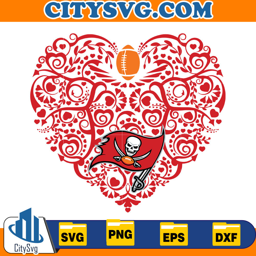 Heart Tampa Bay Buccaneers Svg