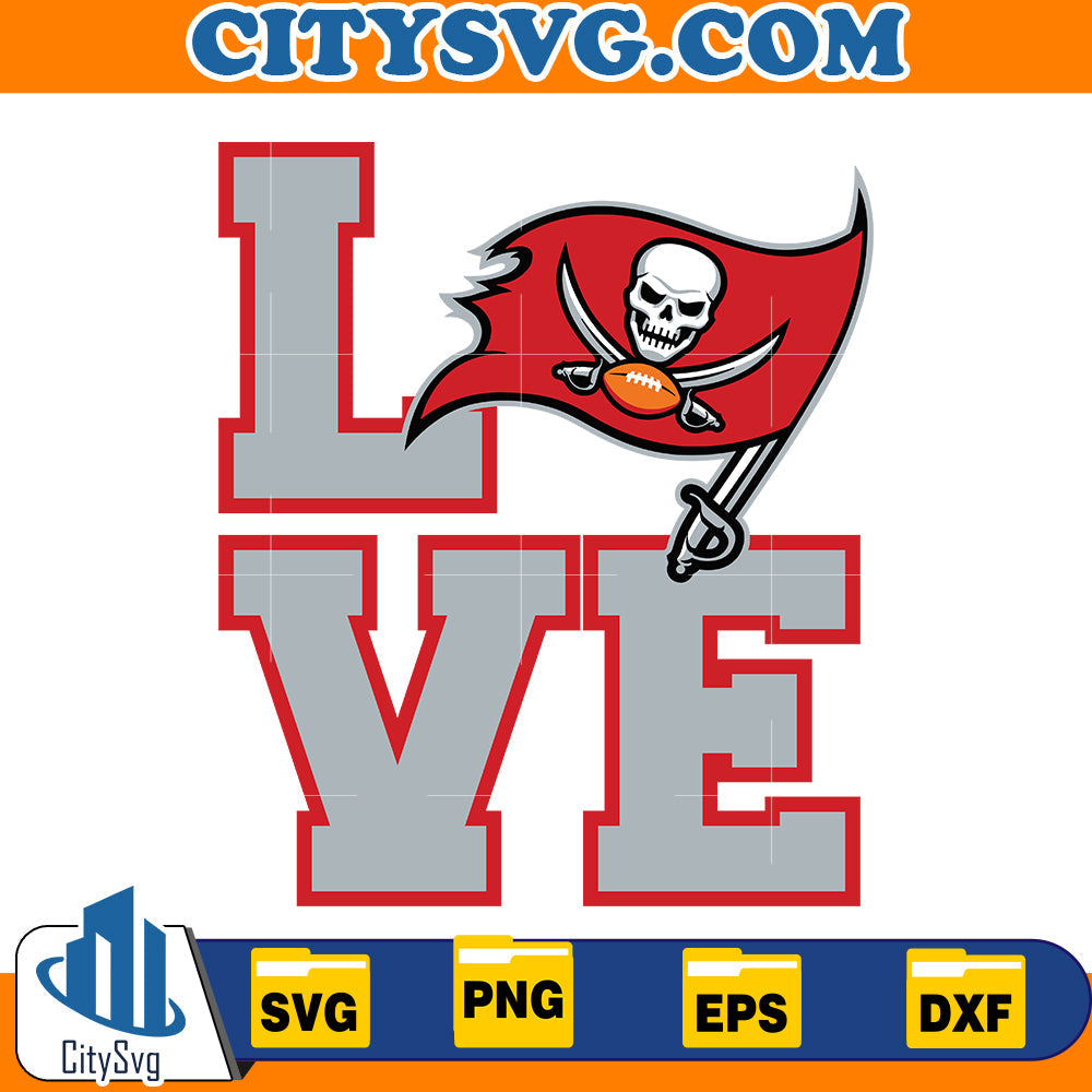 Love Tampa Bay Buccaneers Svg