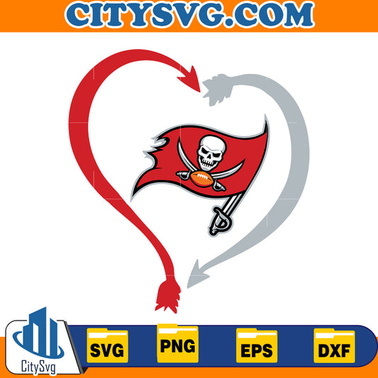 Heart Tampa Bay Buccaneers Svg