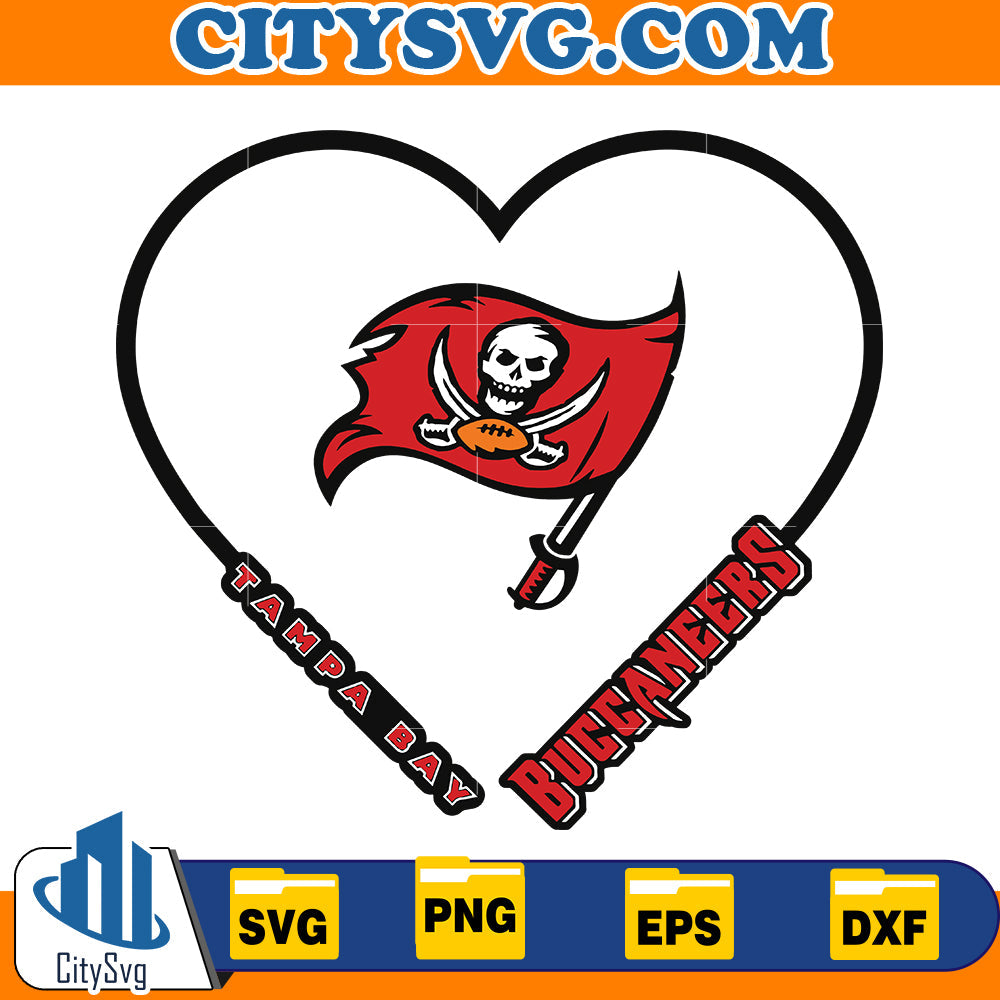 Heart Tampa Bay Buccaneers Svg