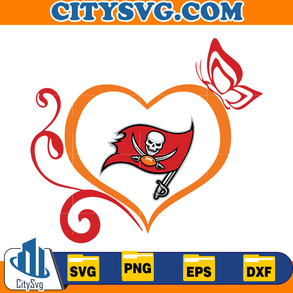 Heart Tampa Bay Buccaneers Svg