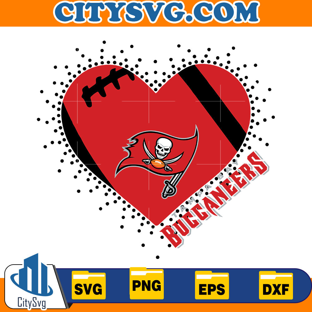 Heart Tampa Bay Buccaneers Svg