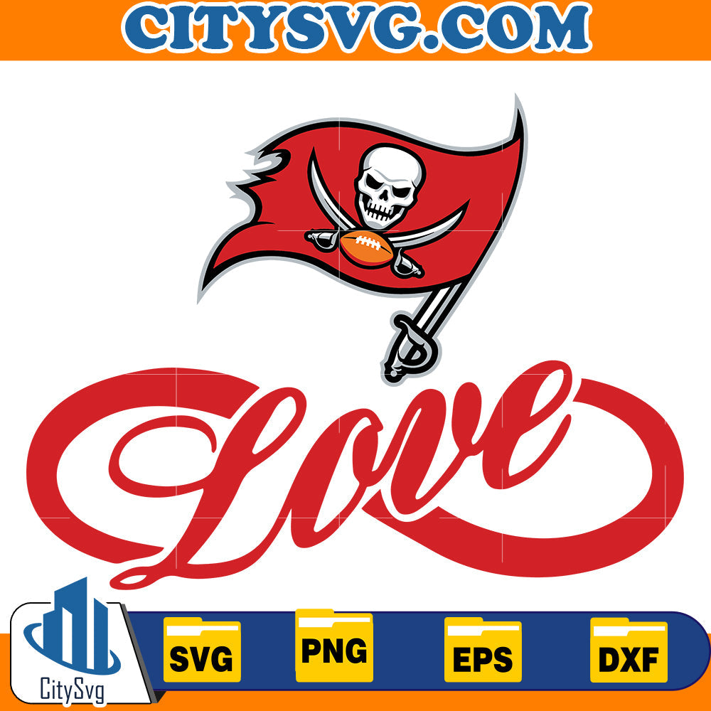 Love Tampa Bay Buccaneers Svg