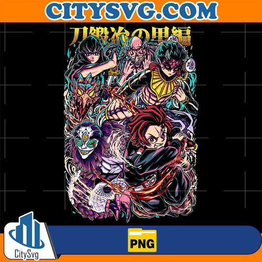 Tanjiro-And-Upper-Moons-Neon-Poster-Demon-Slayer-Png