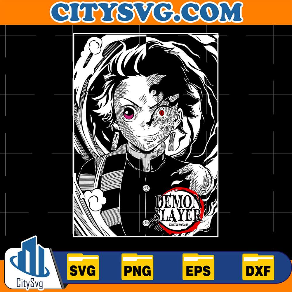 Tanjiro-Half-Demon-Slayer-Anime-Dark-Style-Svg