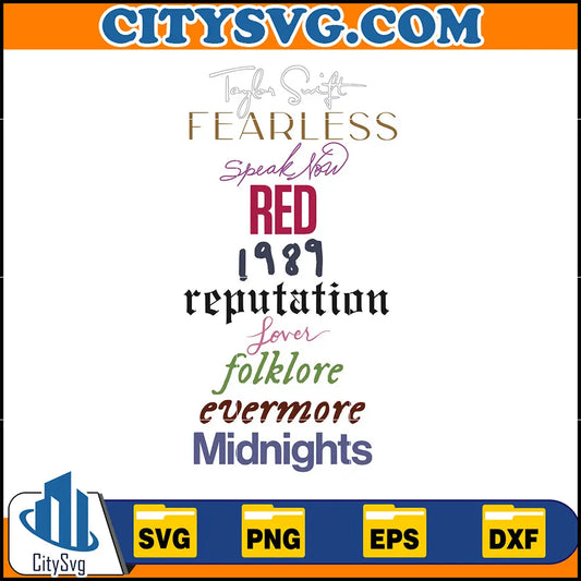 TaylorAlbumsColorSvg