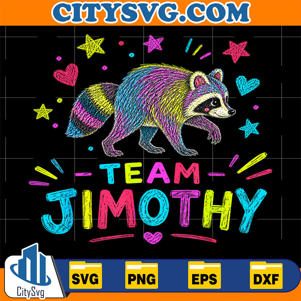Team-Jimothy-Colorful-Raccoon-Wildlife-Support-Svg