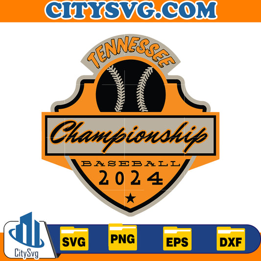 Tennessee Baseball Championship 2024 Svg