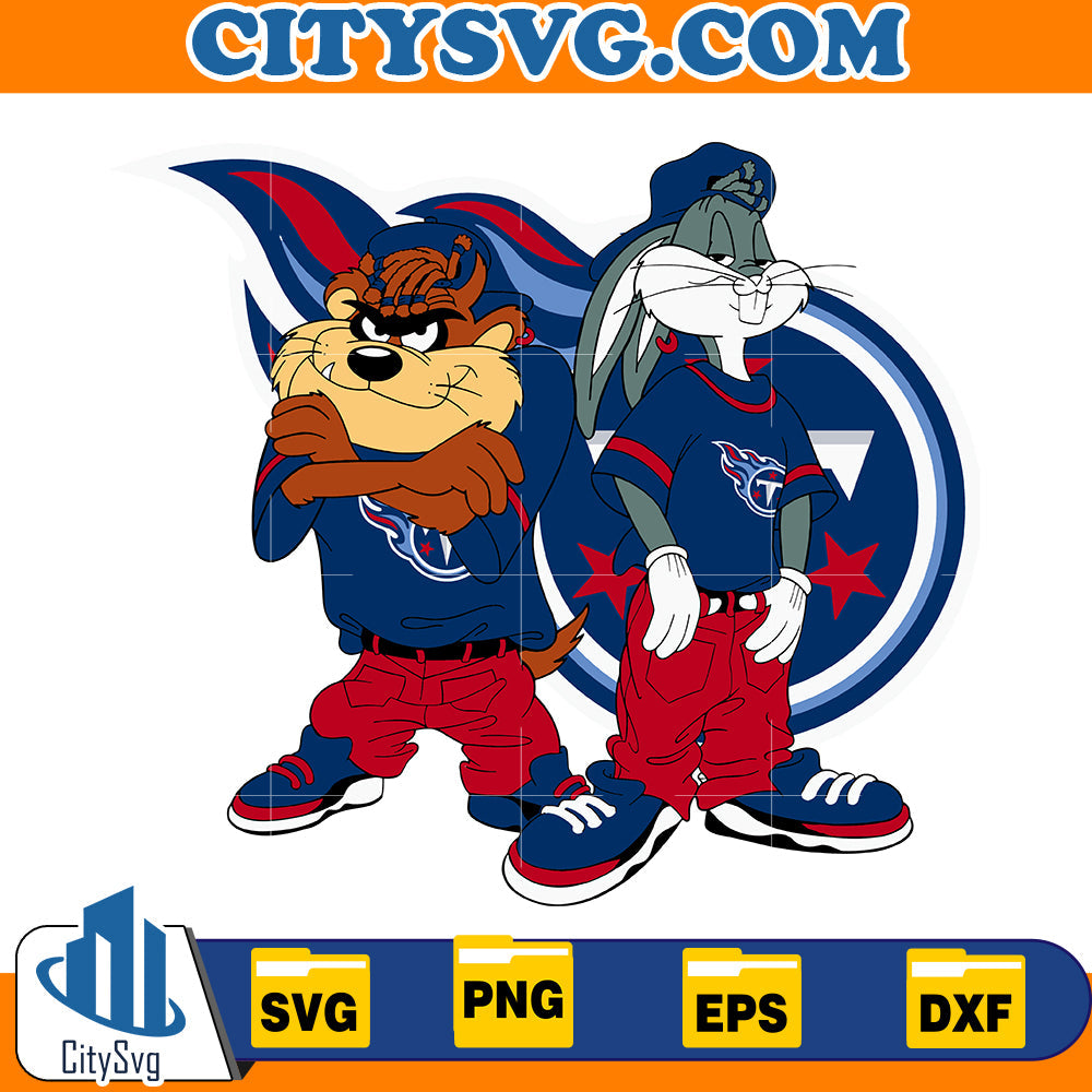 Taz and Bugs Kriss Kross Tennessee Titans Svg