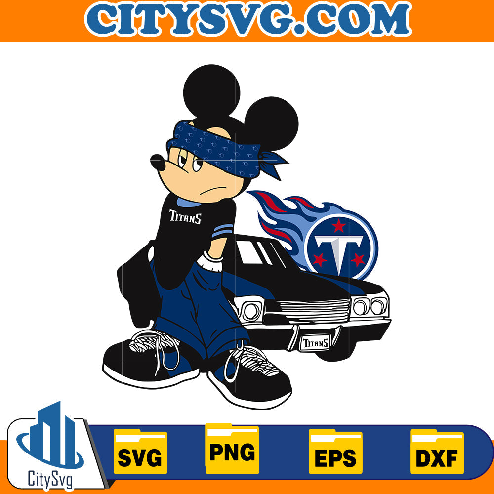 Mickey Gangster Tennessee Titans Svg