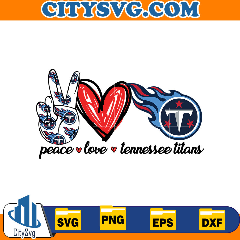 Peace Love Tennessee Titans Svg