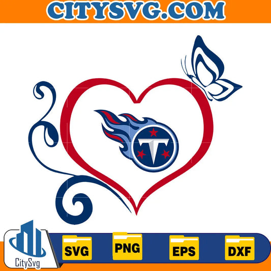 Heart Tennessee Titans Svg CitySvg