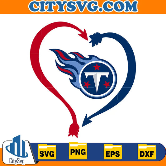 Heart Tennessee Titans Svg CitySvg