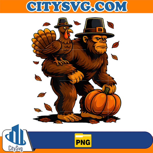 Thanksgiving-Bigfoot-Turkey-Pumpkin-Png