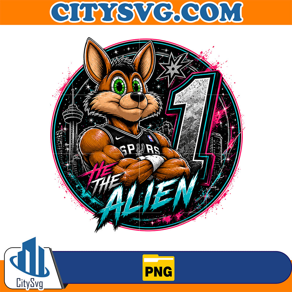 The-Alien-Spurs-Mascot-Number-1-Png