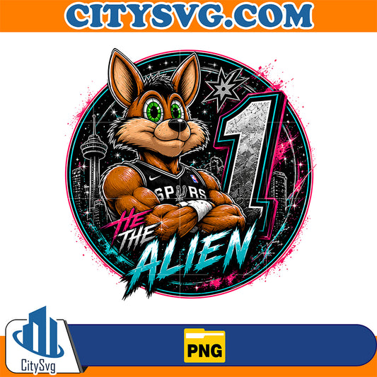 The-Alien-Spurs-Mascot-Number-1-Png