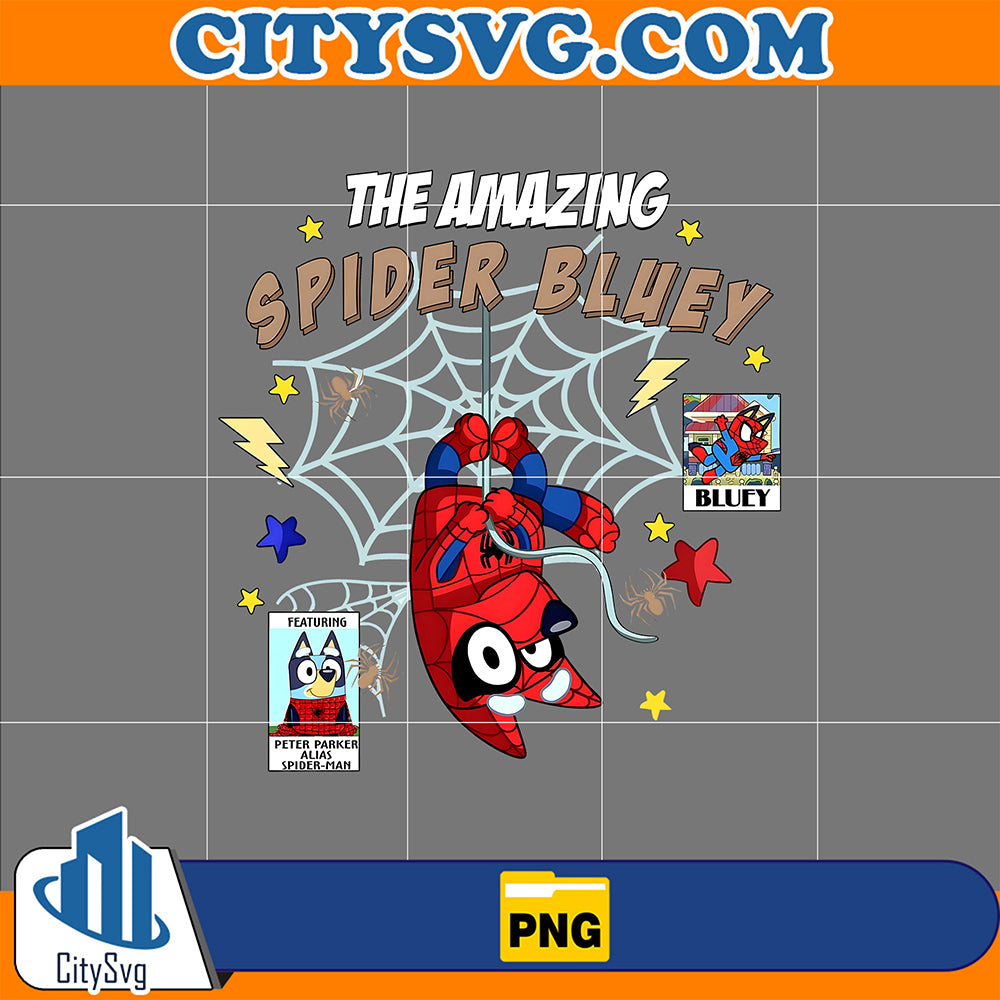 The Amazing Spider Bluey Spider Man Png, Bluey Family Matching Png, Bl ...