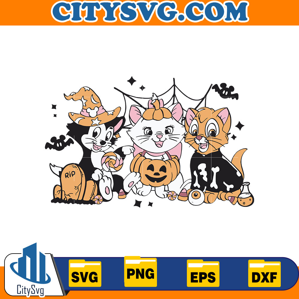 The Aristocats Marie Toulouse Berlioz Disney Halloween SVG