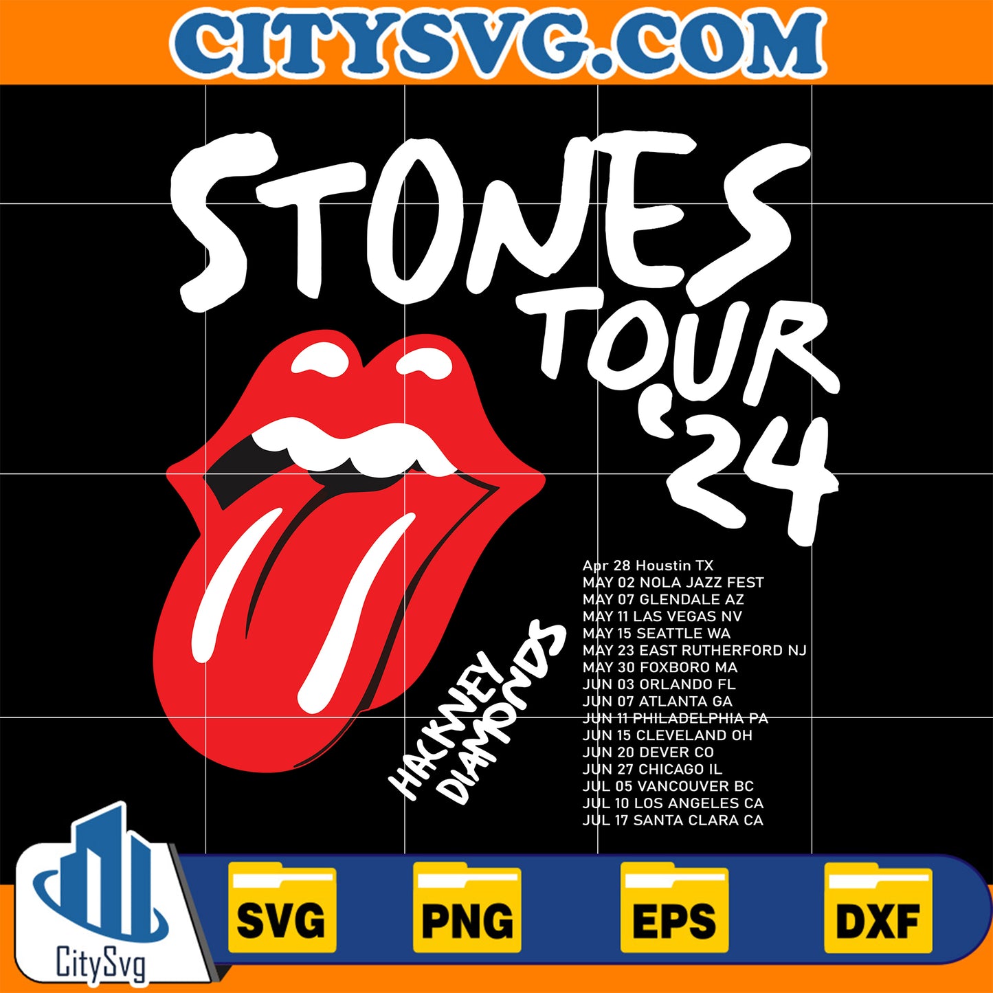 TheRollingStonesHackneyDiamondsTour2024ScheduleListSvg