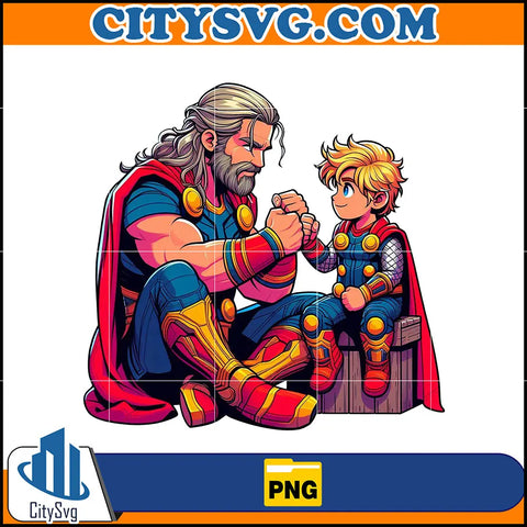 Thor Dad And Son Png Super Hero Dad And Son Png Father s Day 2024 Pn