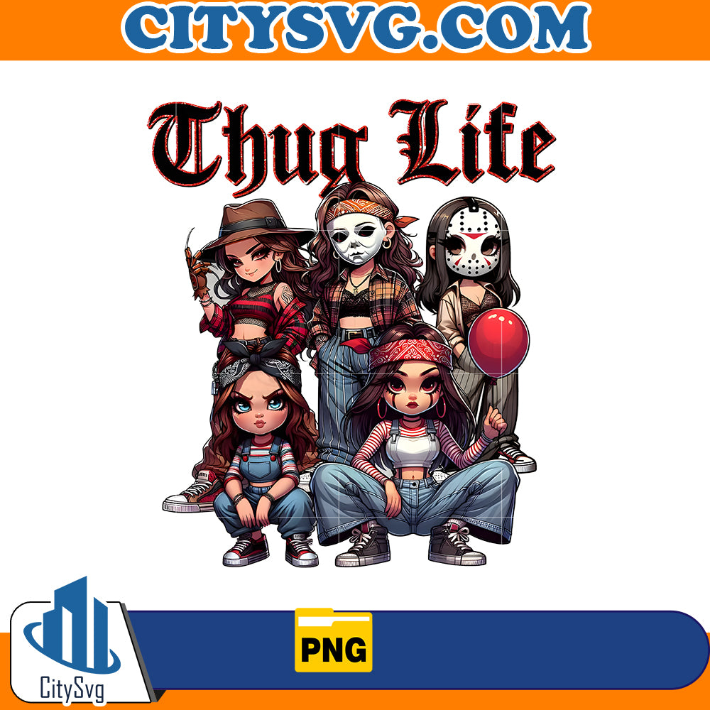 Thug Life Chicano Horror Movie Girl Png