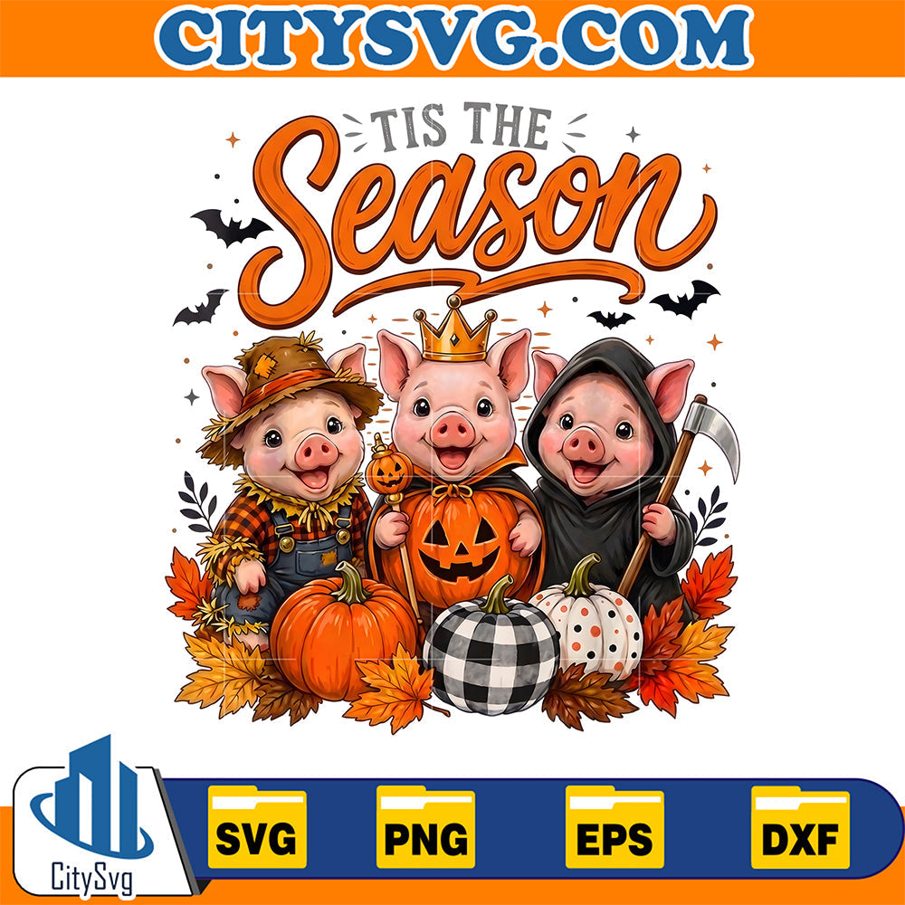 Tis-The-Season-Halloween-Pig-Pumpkin-Svg