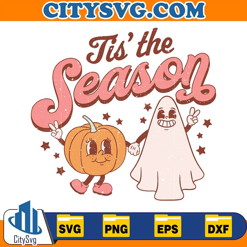 Tis-The-Season-Spooky-Pumpkin-And-Ghost-Svg