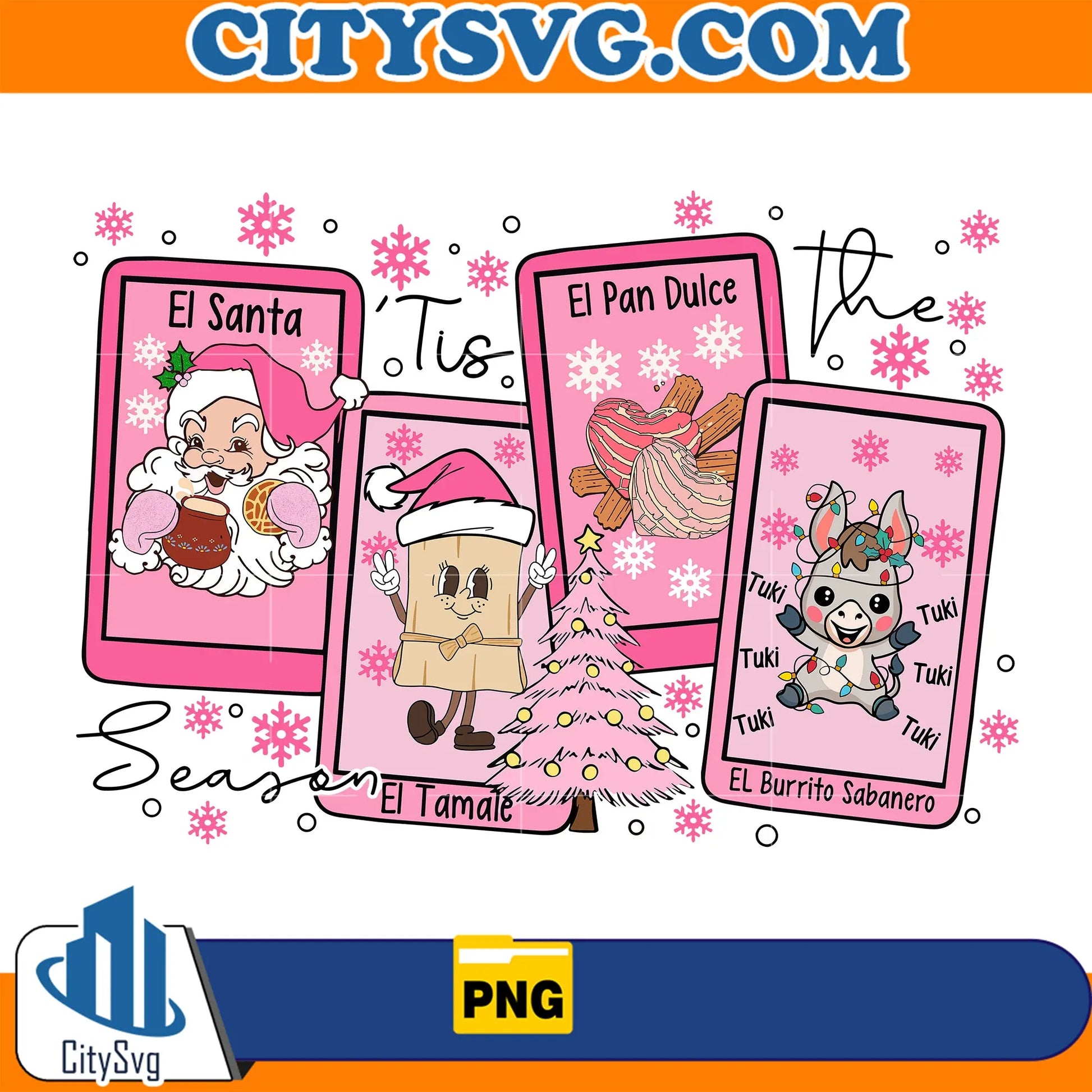 TisTheSeasonMexicanPinkChristmasPng