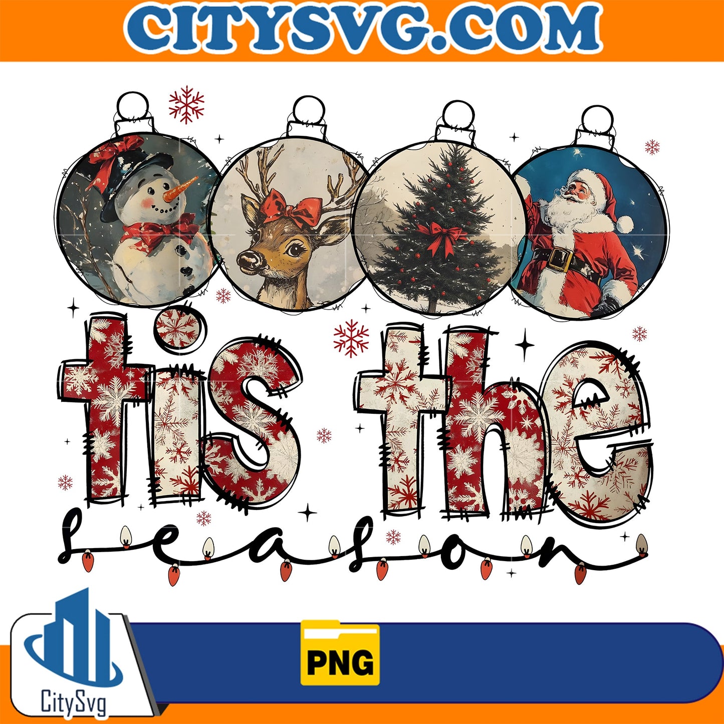 Tis the Season Santa Claus Christmas Png CitySvg