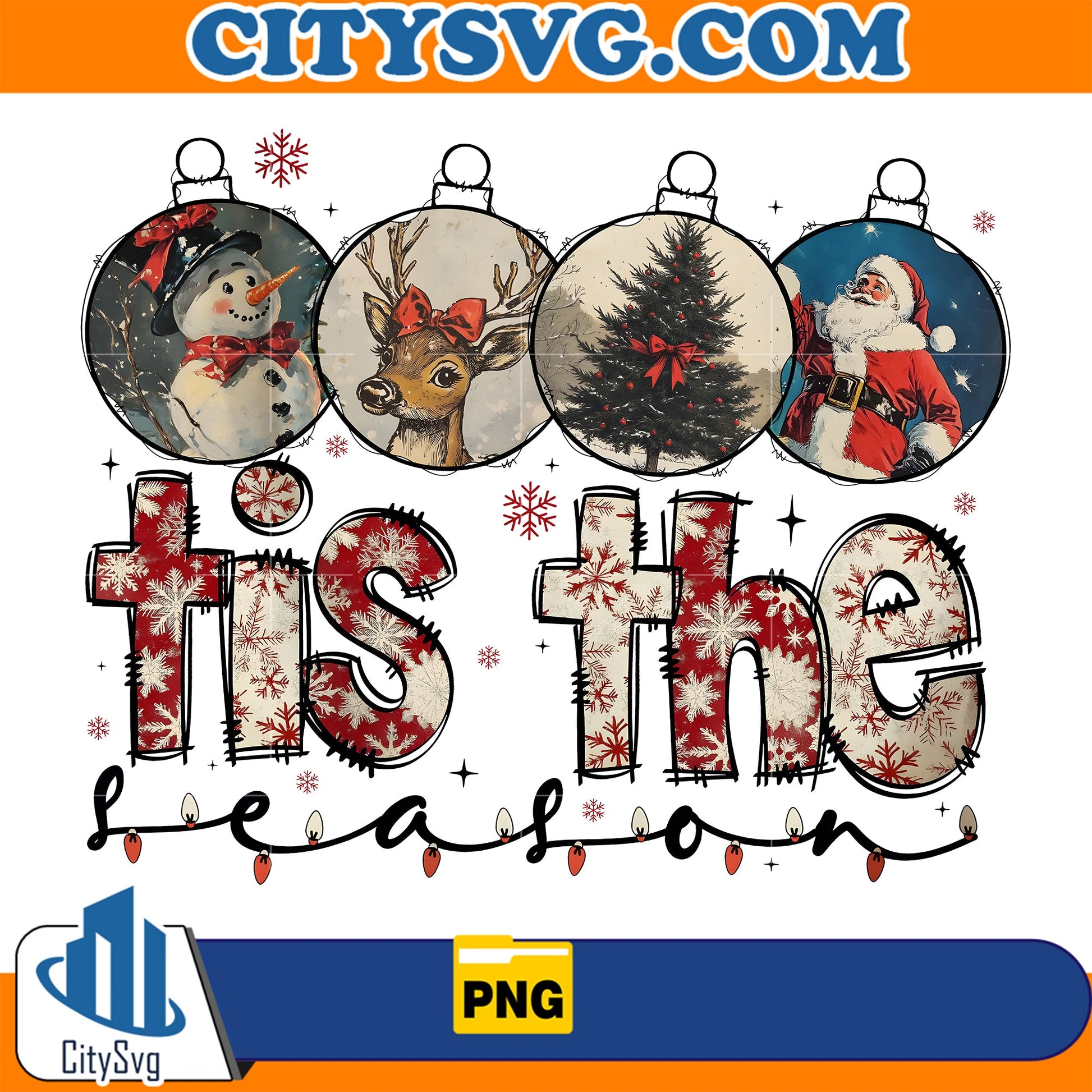 Tis the Season Santa Claus Christmas Png CitySvg