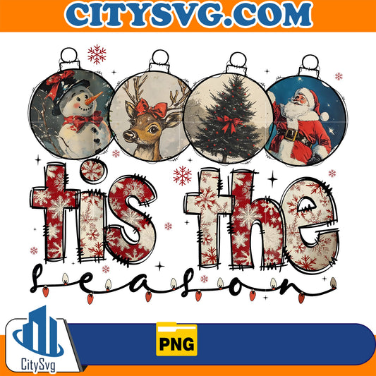 Tis the Season Santa Claus Christmas Png CitySvg