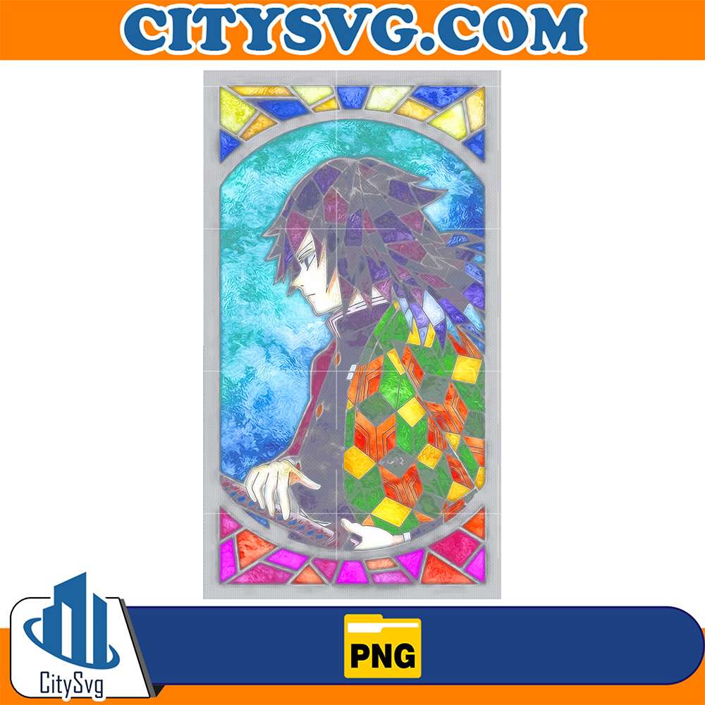 Tomioka-Giyuu-Stained-Glass-Art-Demon-Slayer-Png