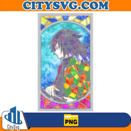 Tomioka-Giyuu-Stained-Glass-Art-Demon-Slayer-Png