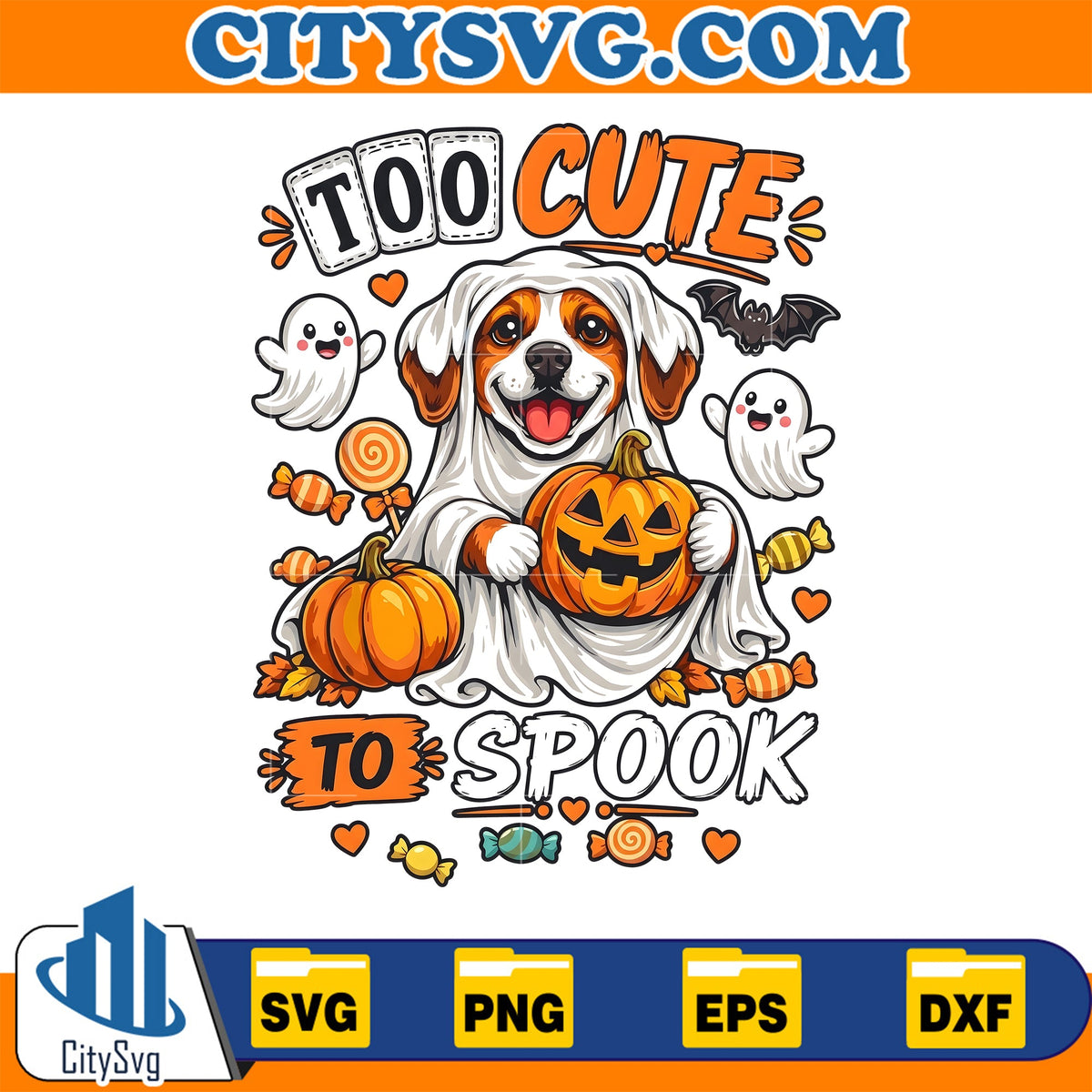Too-Cute-To-Spook-Halloween-Ghost-Dog-Pumpkin-Svg
