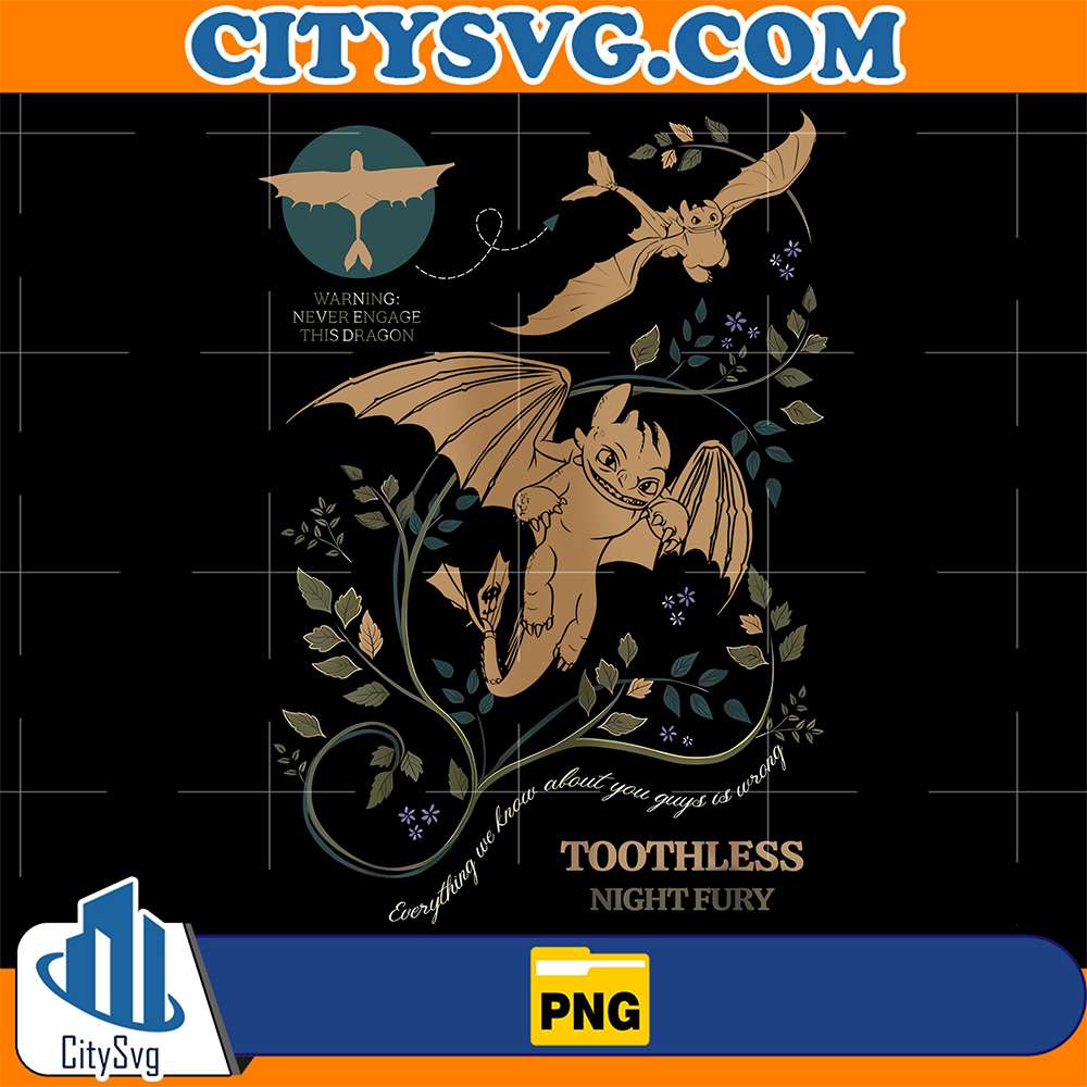 Toothless-Dragon-Botanical-Png