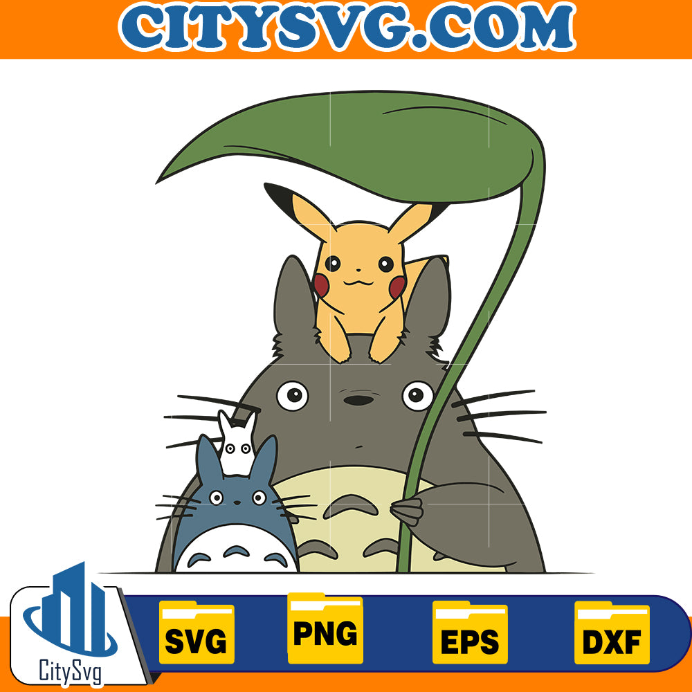 Totoro and Pikachu Svg