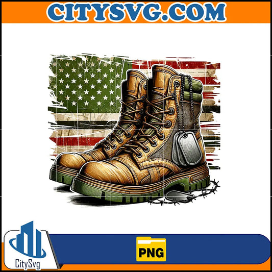 TransparentPatrioticBootsAndTagsPng