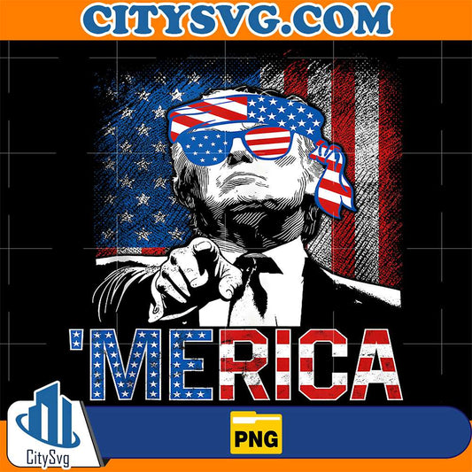 Trump-Merica-4th-Of-July-47th-President-American-Flag-Png