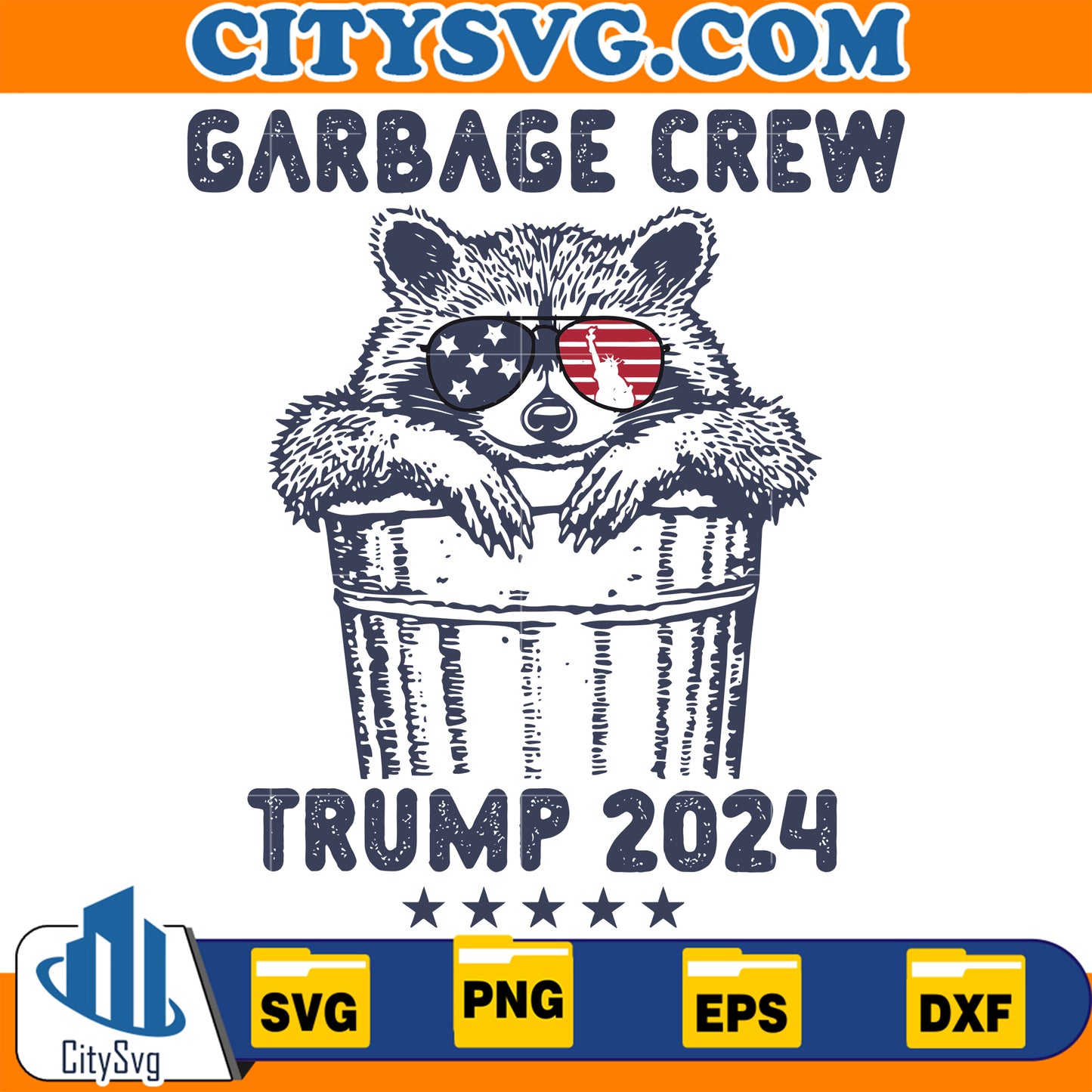 Trump Garbage Man in Trash Truck Svg