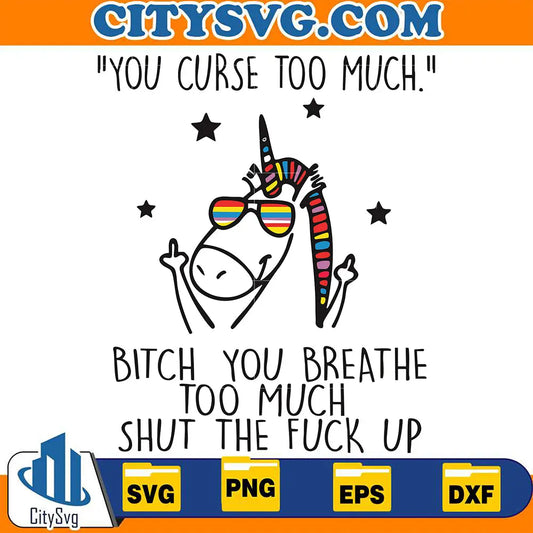 UnicornMemeYouCurseTooMuchSvg