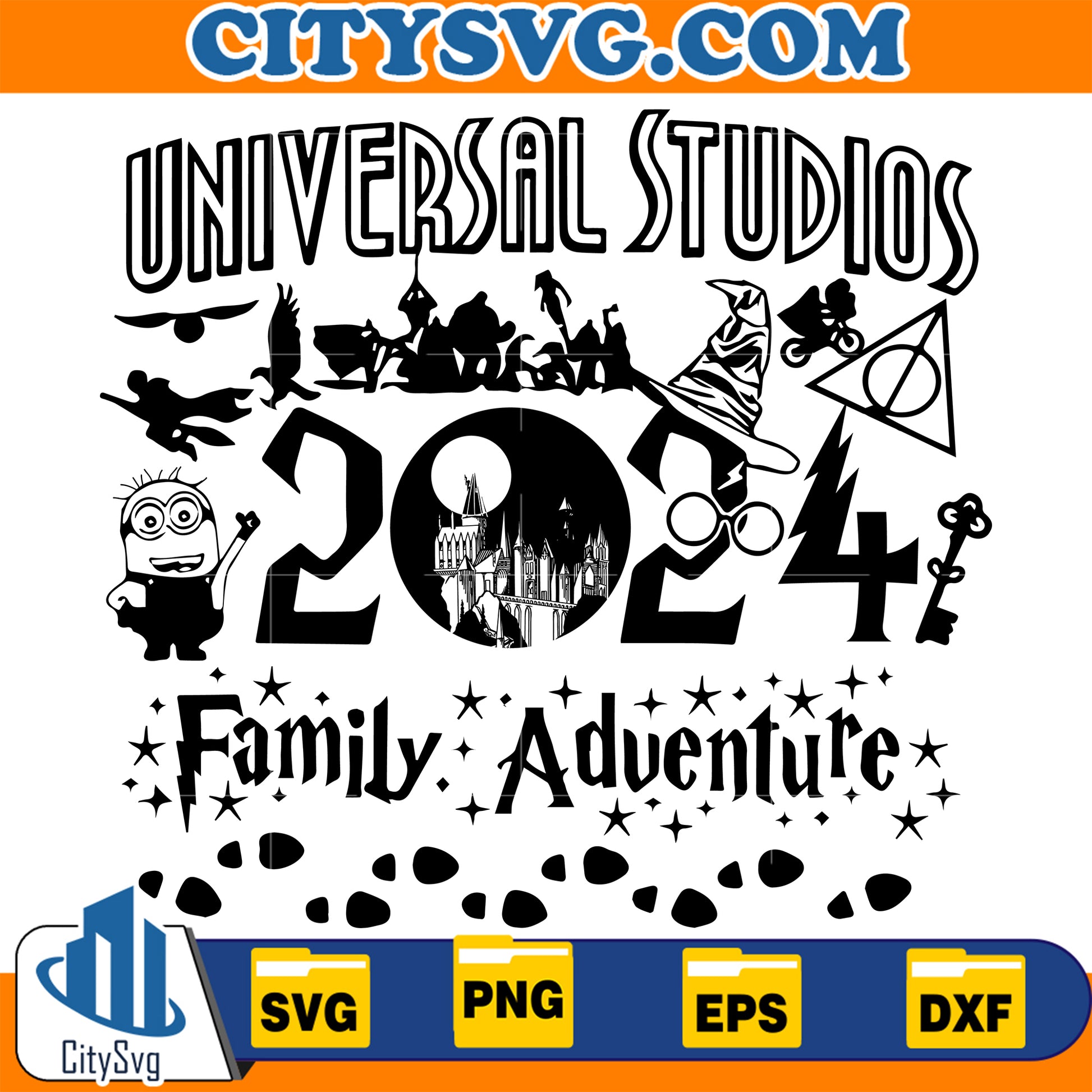 UniversalStudios2024FamilyAdventureHarryPotterChristmasSvg