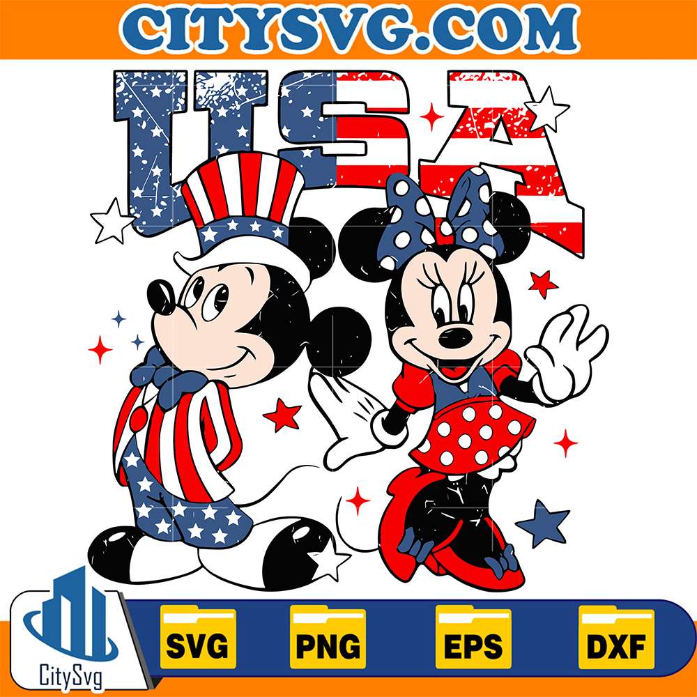 Usa-Mickey-And-Minnie-4th-Of-July-Svg