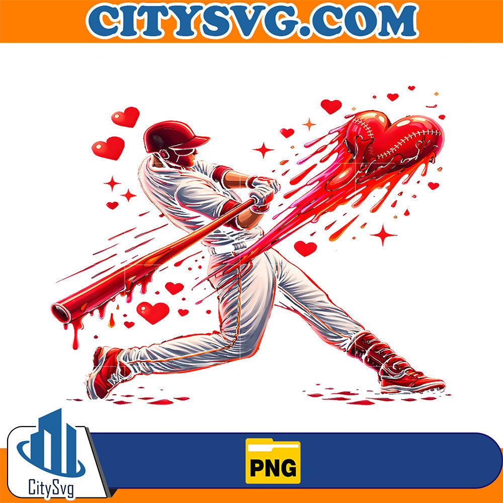 Valentine-Baseball-Player-Drip-Png